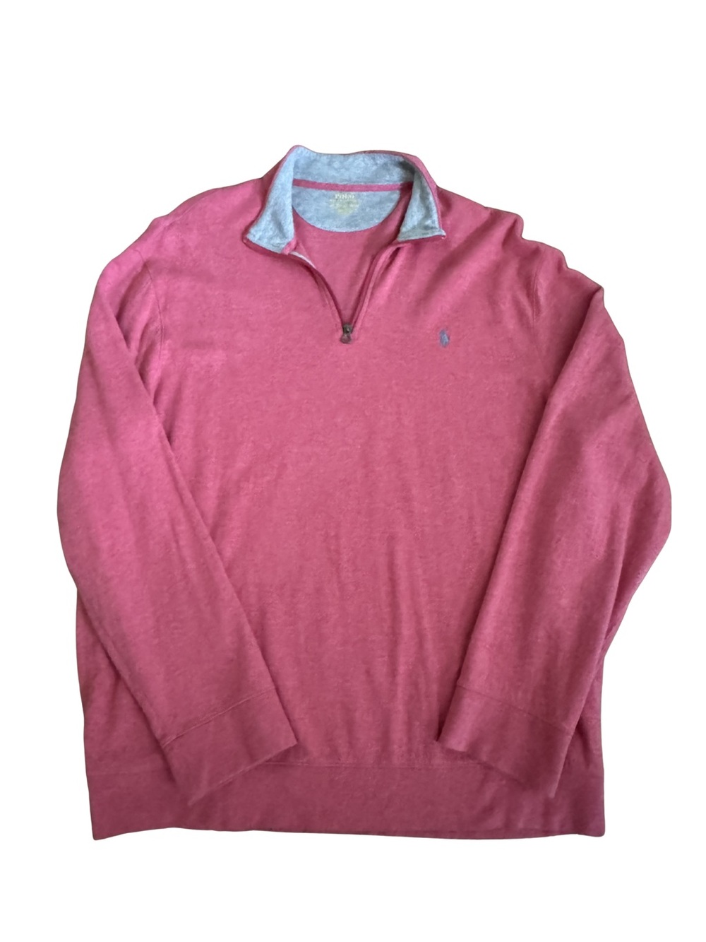 Polo by Ralph Lauren Men's Rose Half-Zip Sweater with Contrast Collar